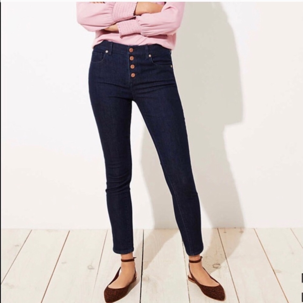 LOFT Modern Skinny dark wash jeans